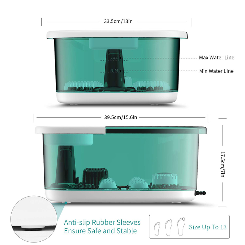 MM-20A-3 fodmassageapparat til spabad med varme og fire store massageruller