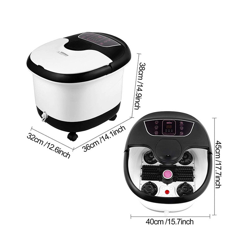 MM-18C Automatisk Fod Spa Bad Massager med 8 stk massage ruller og pimpsten