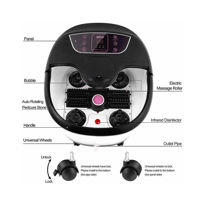 MM-18C Automatisk Fod Spa Bad Massager med 8 stk massage ruller og pimpsten
